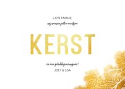 Kerstkaart liggend met waterverf, foto en gouden letters 3