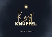 Kerstkaart magisch met 2 fotos en sterren kerstknuffel 3