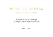 Kerstkaart met eigen foto en goudfolie merry christmas 3