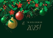 Kerstkaart met eigen foto feestelijk uitsnede kerstkrans 2