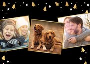 Kerstkaart met foto van huisdier en honden pootafdrukjes  2