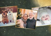 Kerstkaart met grote eigen foto en nostalgische typografie 2