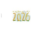 Kerstkaart met kerstmannetjes en jaartal 2026 2