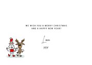 Kerstkaart met kerstmannetjes en jaartal 2026 3