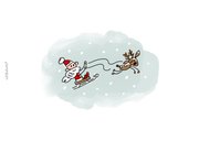 Kerstkaart met kerstmannetjes en jaartal 2027 2