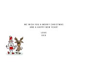 Kerstkaart met kerstmannetjes en jaartal 2027 3