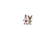 Kerstkaart met kerstmannetjes en jaartal 2027 Achterkant