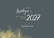 Kerstkaart nieuwjaar fijne feestdagen goud foto's 3