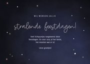 Kerstkaart roodborstjes met lampjes stralende feestdagen 3