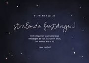 Kerstkaart roodborstjes met lampjes stralende feestdagen 3