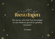 Kerstkaart stijlvol 2027 sneeuwvlokjes feestdagen goud 3