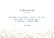 Kerstkaart 'Thank You' goudlook 3