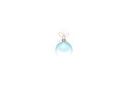 Kerstkaart transparante glazen kerstballen blauw Achterkant