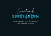 Kerstkaart vrolijke feestdagen pinguïns kinderen winter 3