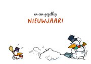 Kerstkaart vrolijke sneeuwpoppen 3