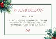 Kerstkaart waardebon met kersttakjes - als kerstcadeau 3