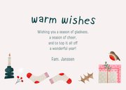 Kerstkaart warm wishes foto en vrolijke kerst illustraties 3