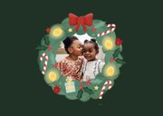 Kerstkaartje donkergroen 2027 met krans  2