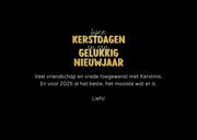 Kerstkaartje fotocollage met zes foto's en gouden tekst 3