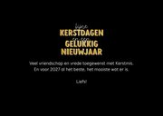 Kerstkaartje fotocollage met zes foto's en gouden tekst 3