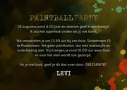 Kinderfeestje ticket paintballparty met verfspetters en camo 3