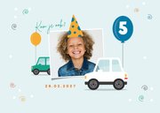 Kinderfeestje uitnodiging auto ballonnen feestje 2