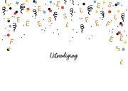 Kinderfeestje uitnodiging confetti goud feest 2