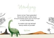 Kinderfeestje uitnodiging dinosaurus groen jungle en foto 3