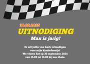 Kinderfeestje uitnodiging Formule 1 2