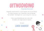 Kinderfeestje uitnodiging paardenfeestje met vlaggetjes 3