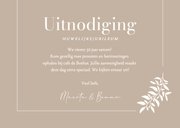Klassieke beige jubileum kaart met witte takjes 3
