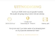 Klassieke uitnodiging gouden jubileum met grote foto  3
