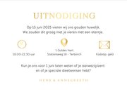 Klassieke uitnodiging gouden jubileum met grote foto  3