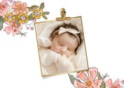 Kleurrijke felicitatiekaart geboorte kleinkind bloemen 2