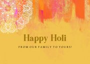 Kleurrijke Holi kaart verfstrepen collage goud mandala 2