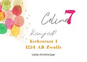 Kleurrijke uitnodiging kinderfeestje watercolor ballonnen  2