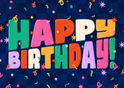 Kleurrijke verjaardagskaart Happy Birthday met confetti 2