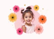 Lentefeest uitnodiging gerbera bloemen kleurrijk goud 2