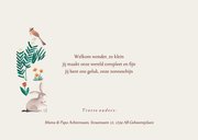 Lief geboortekaartje dieren krans ovaal klassiek 2