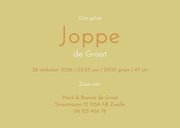 Lief geboortekaartje met patroon van maantjes 3