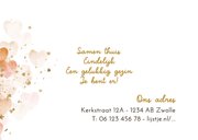 Lief geboortekaartje watercolor hartjes foto confetti goud 2