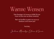 Lieve kerstkaart met foto rood met pinguïn en strikje 3