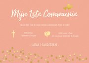 Lieve stijlvolle communiekaart meisje met gouden confetti 3