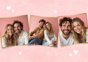 Lieve Valentijnskaart met foto's Valentijnsknuffel & hartjes 2