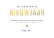 Liggende donkerblauwe kerstkaart met 3 foto's en sterretjes 3