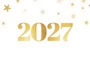 Liggende zakelijke kerstkaart 2027 met logo ruit en sterren 2