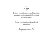 Luxe zakelijke kerstkaart gouden jaartal en sprankelend hart 3