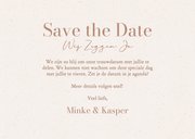 Minimalistische beige trouwkaart met grote datum 3