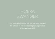 Minimalistische felicitatiekaart hoera zwanger met hartje 3