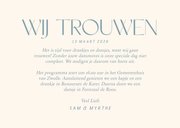 Minimalistische trouwkaart drankjes & dansjes 3